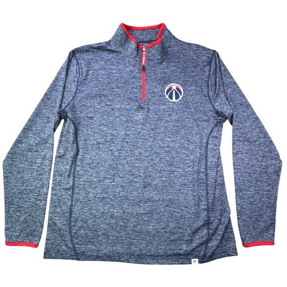 Fanatics Washington Wizards 1/4 Zip Pullover Shirt Heathered Gray Mens Large - Picture 3 of 9